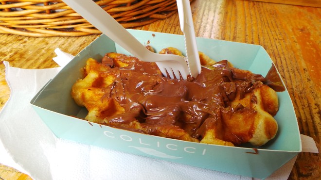 My waffle and nutella.