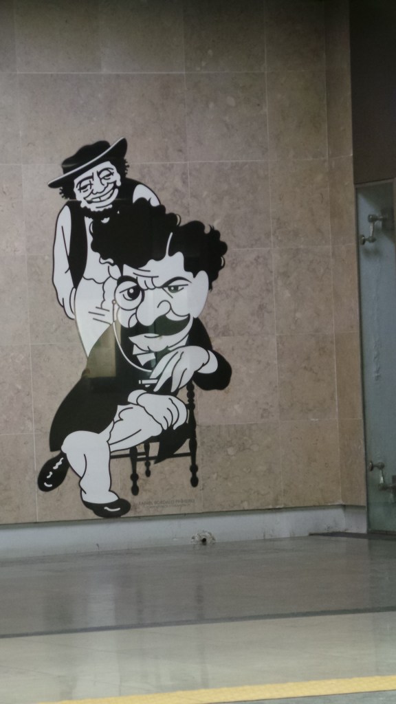 Aeroporto, Lisboa:  just one of dozens of amazing life-size caricatures.